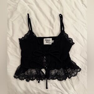 Princess Polly Black Lace Crop Top